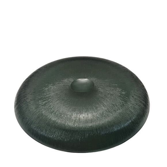 Retro Glass 12.5" Serving Platter, Vintage MCM Gray Smoke Glass - Picture 5 of 8